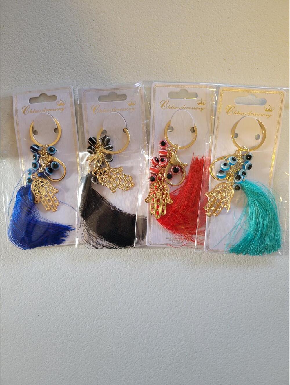 12 pcs. Hamsa Hand multi colored Keychain